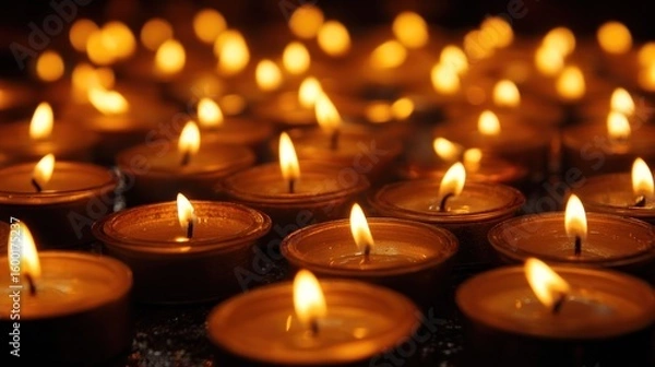 Obraz Many small candles glowing (1)