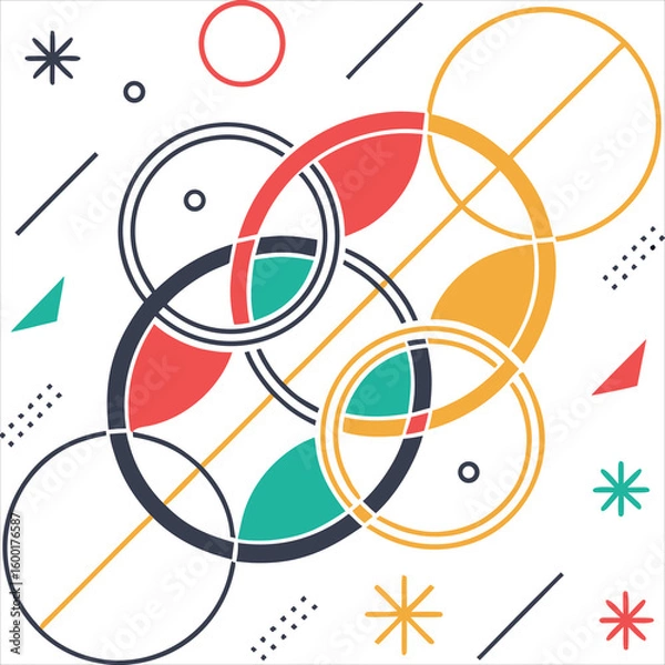 Fototapeta an-abstract-vector-background-made-of-overlapping circles 