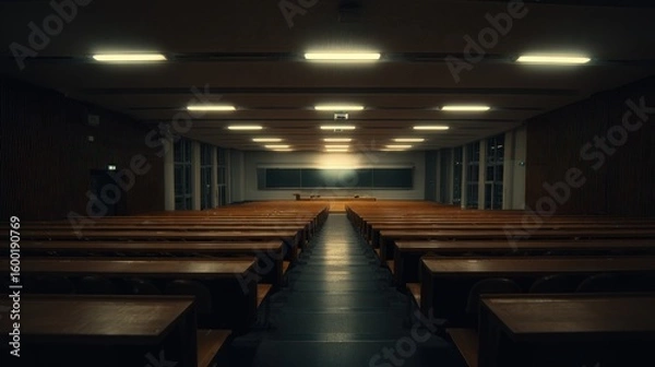 Fototapeta Empty lecture hall at night