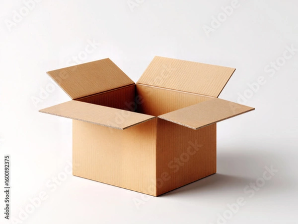Fototapeta open cardboard isolated on a white. AI generated