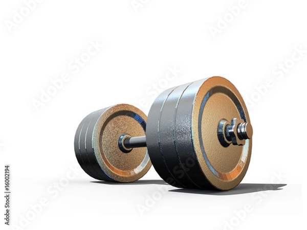 Obraz isolated dumbbell on white background - 3d render
