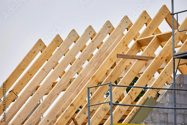 Obraz rohbau zimmerer arbeiten