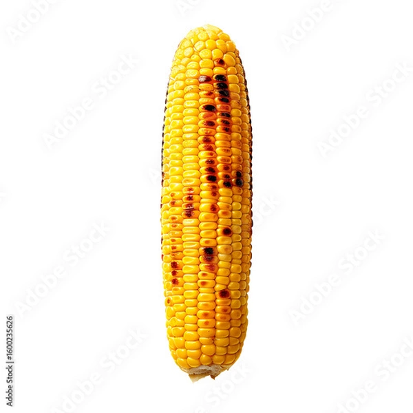 Fototapeta Grilled sweet corn top view isolated on a transparent background