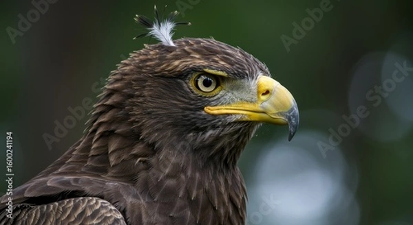 Obraz Majestic crested eagle portrait captures the essence of avian beauty and power