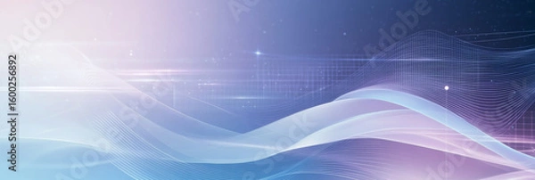 Fototapeta Dynamic abstract background with glowing waves and gradient effects