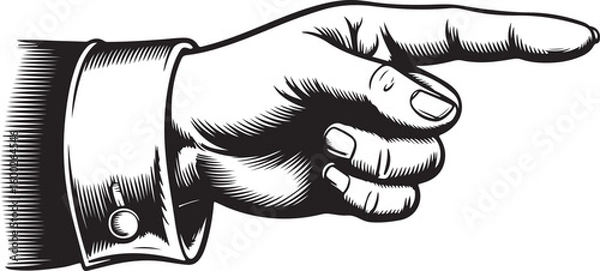 Fototapeta Pointing Hand Illustration Symbolizing Direction Guidance and Instruction