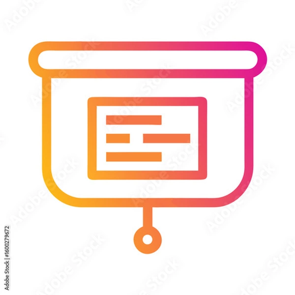 Fototapeta Presentation screen icon in gradient colors on white background  