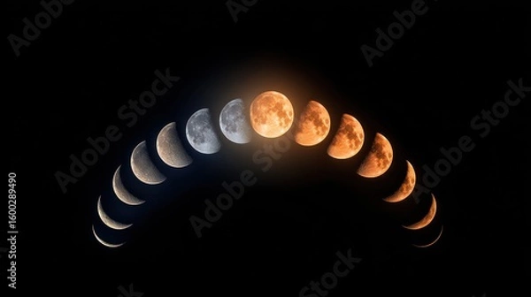 Obraz Lunar phases in a crescent