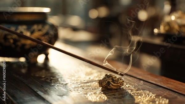 Obraz Incense burning in a temple (1)