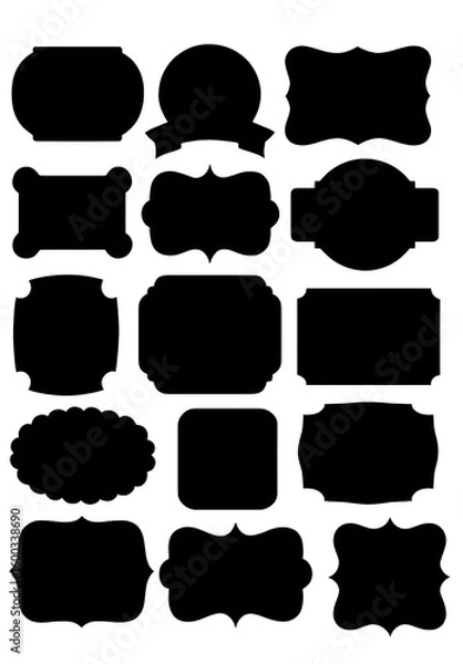 Fototapeta Vintage frame collection set of decorative vector borders and labels