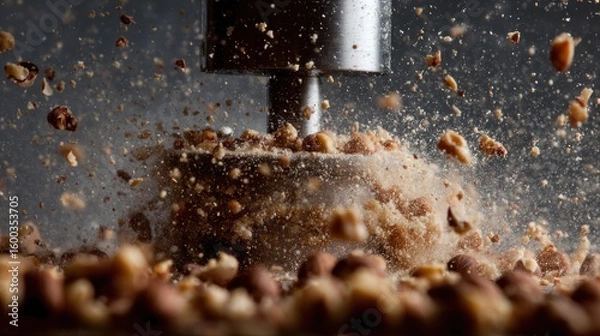 Obraz Crushing Hazelnut Explosion: A Culinary Moment Captured