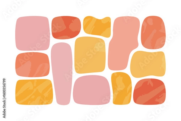 Fototapeta Abstract geometric shapes with vibrant color palette