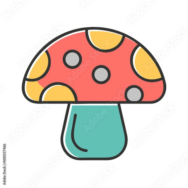 Fototapeta mushroom cap icon vector  