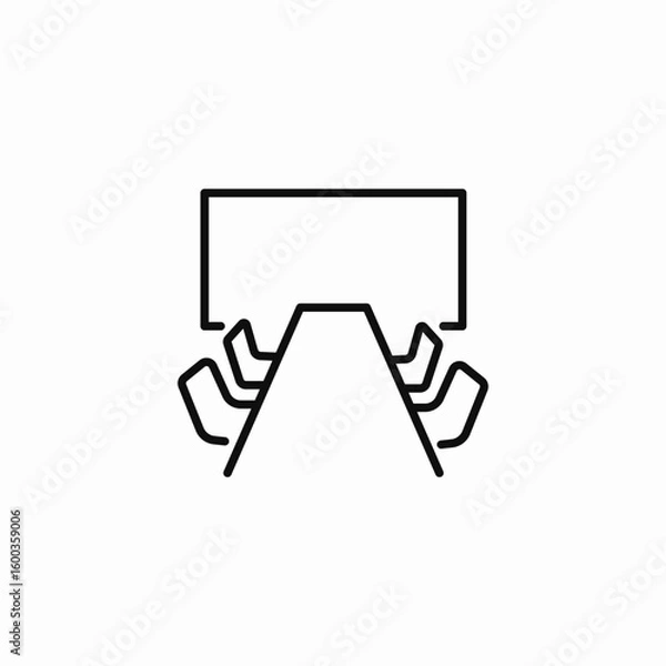 Obraz conference room table icon sign vector