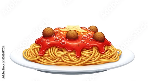 Fototapeta Delicious looking spaghetti on a plate.