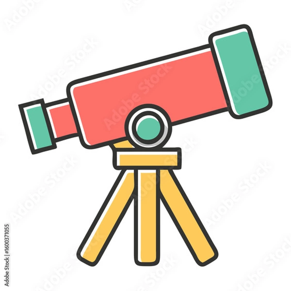 Fototapeta telescope on tripod icon vector 
