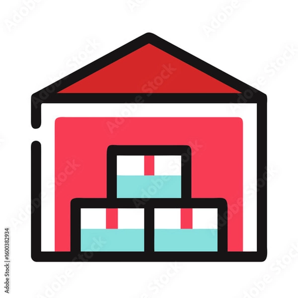 Fototapeta a warehouse with stacked boxes, concept image

