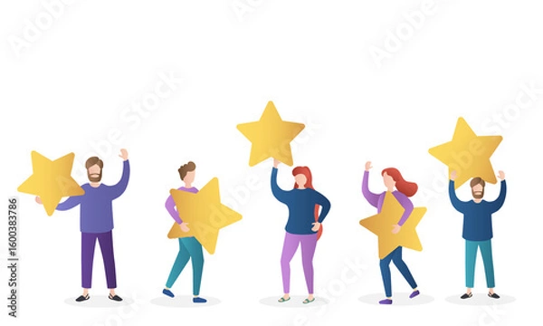 Fototapeta PNG satisfied client rating 5 star feedback review rank ranking quality service performance award gold badge prize marketing survey assessment business report measurement analysis comment vote opinion