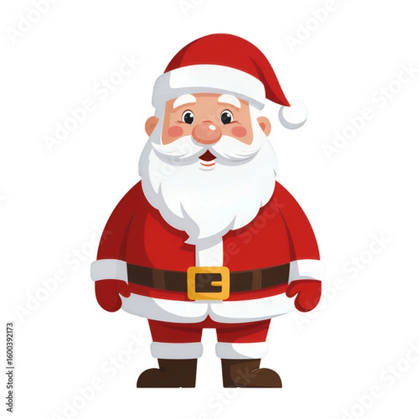 Fototapeta Cheerful Santa Claus Illustration with Transparent Background, Holiday Graphic for Web Design