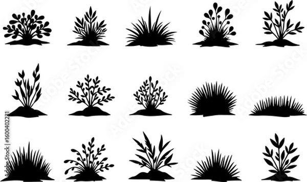Fototapeta trees, nature, silhouette vector bundle