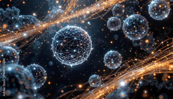 Fototapeta abstract fractal background with bubbles