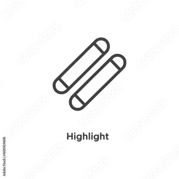 Fototapeta Vector art of two fluorescent highlighter pens are positioned diagonally ready