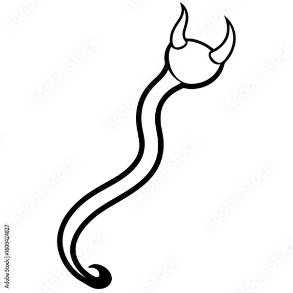 Obraz Devil tail line art vector illustration