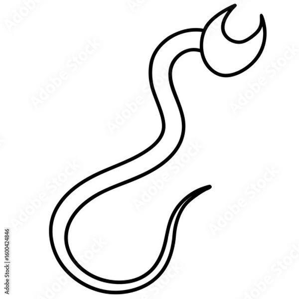 Obraz Devil tail line art vector illustration