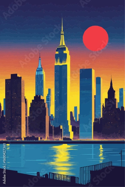 Obraz Copper Sky Over New York