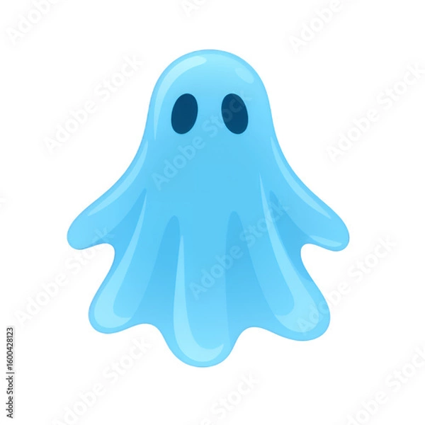 Obraz Light Blue Ghost Illustration with Transparent Background, Whimsical Design Element