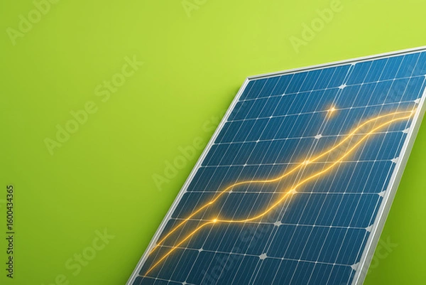 Obraz Vibrant Solar Energy Visualization with Data Analytics for Renewable Power Generation