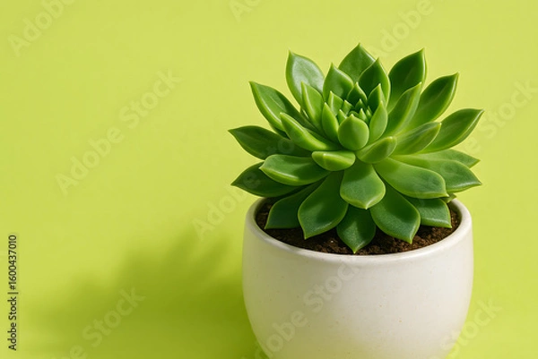 Obraz Vivid Green Succulent Plant in a Minimalist Pot for Home Decor and Greenery