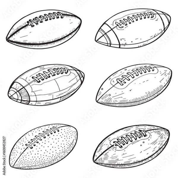 Obraz American football ball line art bold sharp iconic graphic