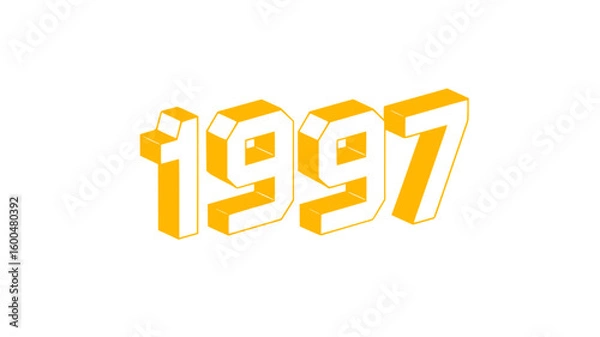 Obraz 1997 Year Number Isometric Design.