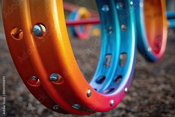 Obraz Colorful playground rings close-up