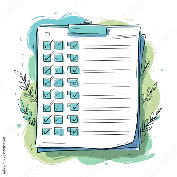 Obraz clipboard with a sheet of paper