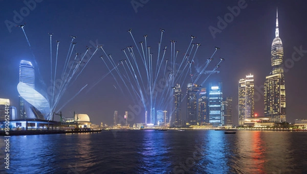 Fototapeta hong kong skyline at night