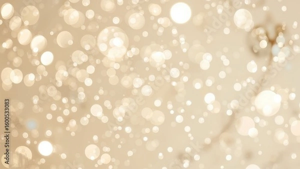 Fototapeta Soft cream-colored background with shimmering bokeh