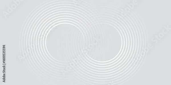 Fototapeta Abstract white glowing geometric lines on gray background. Modern shiny blue circle lines pattern. Futuristic technology concept. Suit for cover, poster,