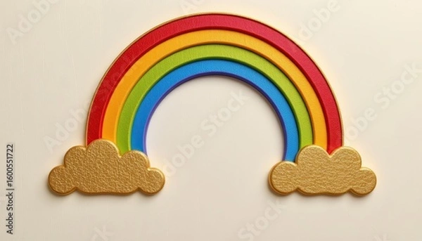 Fototapeta a luxury lgbt pride background with embossed gold rainbow elements, using ivory base and golden rainbow elements, crafted for high end pride event branding.