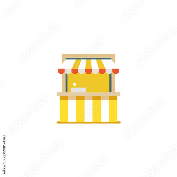 Obraz lemonade stand with striped awning 