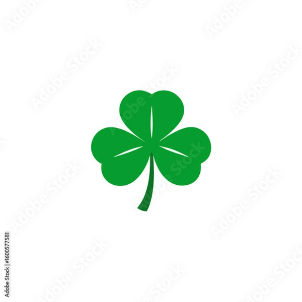 Fototapeta stylized clover leaf with lucky shine 