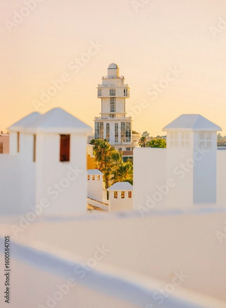 Fototapeta Isla Cristina Lighthouse between the white chimneys 