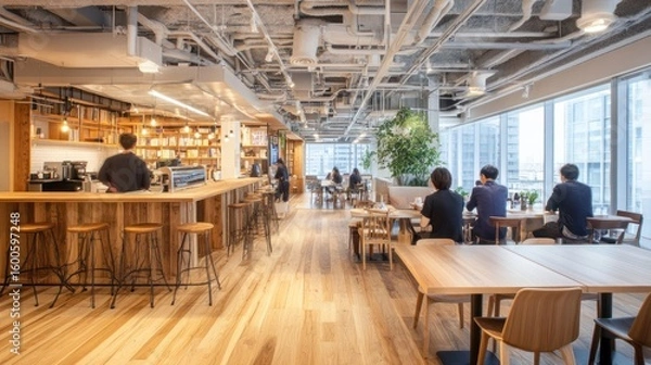 Obraz Modern, light-filled cafe