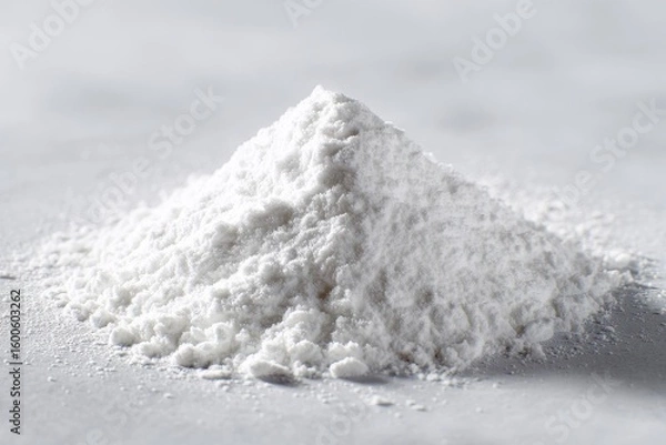 Fototapeta Weißes Pulver Mehl Backzutat Speisestärke Protein Pulver Nahrungsergänzung Vegan Pulver Glutenfrei Diät Pulver Kochen Backen Shake Pulver Eiweiß Pulver Smoothie Zutat Fitness Pulver Neutral