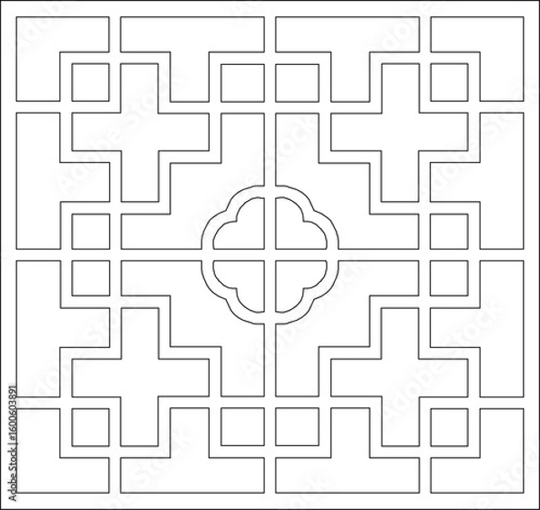 Fototapeta vector sketch illustration silhouette design background pattern decoration modern abstract geometry