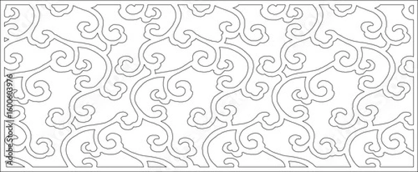 Fototapeta vector sketch illustration silhouette design background pattern geometric floral natural abstract classic vintage ethnic traditional