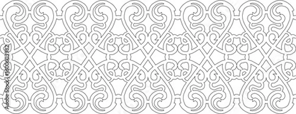 Fototapeta vector sketch illustration silhouette design background pattern geometric floral natural abstract classic vintage ethnic traditional