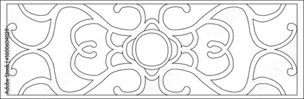 Fototapeta vector sketch illustration silhouette design background pattern geometric floral natural abstract classic vintage ethnic traditional 