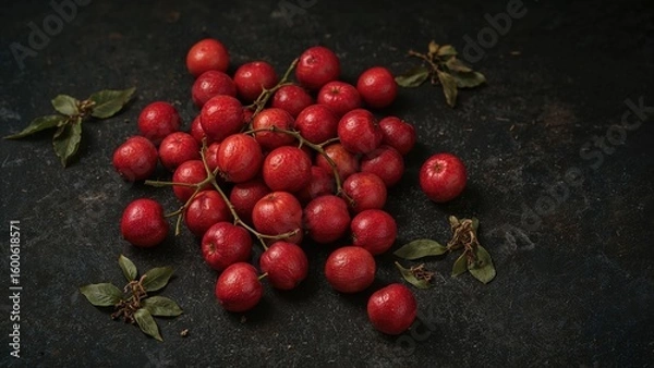Fototapeta Ruby trade unions set on a black desk